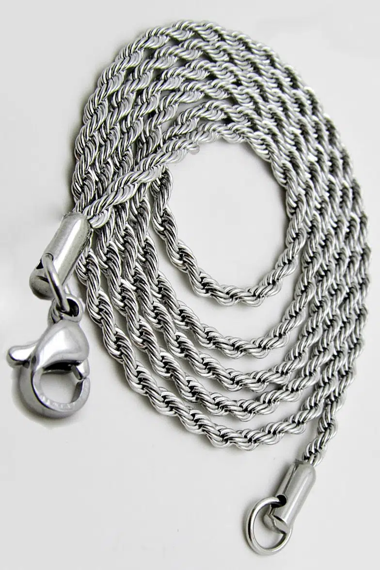 Burgu Halat Erkek Çelik Zincir Kolye 2.5 mm İnce b028i